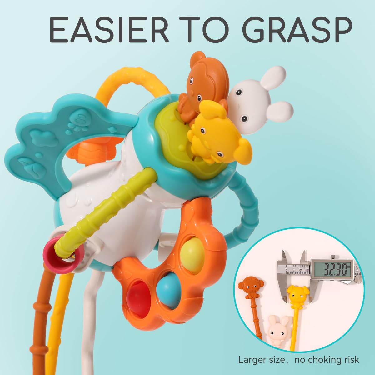 taotaotoys Toddlers Airplane Travel Toys Montessori Toys for Babies 6-12 Months Boy Girl Sensory Baby Infant Car Seat Toys Essentials Silicone Pull String Newborn 1 2 3 Year Old