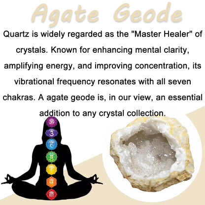 2PCS Natural Raw Stone Healing Crystals Bulk Healing Gemstones for Reiki Tumbling Fountain Rocks Meditation Garden Home Decor (Agate geode)