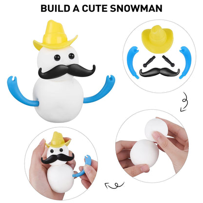 Aneco 12 Pack Christmas Build Snowman Modeling Clay Christmas DIY Craft Kit Air Dry Snowman Decorating Kit Winter Snowman Gift Toys for Christmas Holiday Decorations