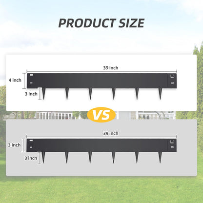 5PCS Steel Landscape Edging 39 x 7Inch (4 Inch Metal Strips + 3inch Nail) Black Garden Edging Border Length Flexible Landscape Edging Anchoring Stakes