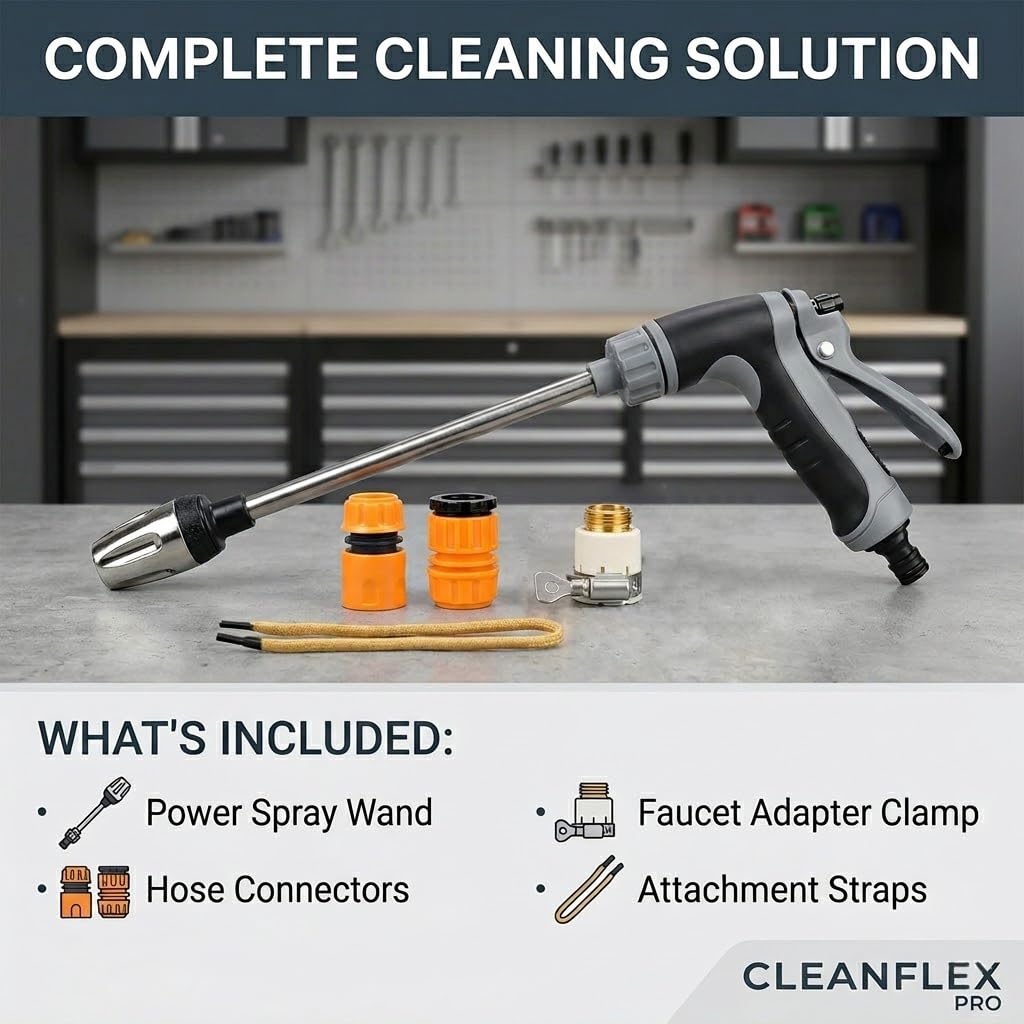 Pressure Washer, Handheld Power Washer with 360° Rotating Nozzle, 3 Spray Modes, Stainless Steel Universal Hose Fit,Pressure Washer Gun for Car, Patio, Driveway & Outdoor Cleaning