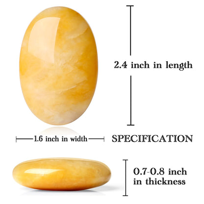 MAIBAOTA 2.4" Large Topaz Crystal Stone Polished Palm Stone Healing Crystals 0.7" Thick Natural Reiki Gemstone Worry Stone Energy Balancing Anxiety Stress Relief Meditation 1 Pc