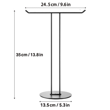 T-Shaped Hand Towel Holder Stand – Countertop Stainless Steel Towel Rack with Non-Slip Base for Bathroom, Kitchen, Vanity, Matte Black