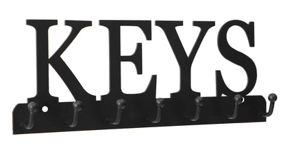 Lixgifts Key Holder Wall Mounted Key Hooks for Wall Decorative with 7 Hooks Black Metal Key Organizer Rack Hanger for Entryway, Front Door, Hallway, Office 10X3.7 inches