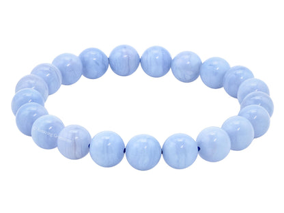 Amazing Gemstone Blue Lace Agate Bracelet for Women Men's Gifts - Protection Healing Crystal Bracelet - 8mm Gemstone Beaded Stretchable Bracelet Pulseras Para Hombres Mujer Stocking Stuffers Mothers Day Gift