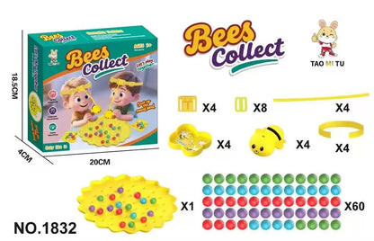 Magnetic Bee Bean Picking & Tabletop Fishing Game，Adjustable Headband, Educational Focus Toy Ages3+, Family Party Travel Games for Indoor/Outdoor，White Elephant Gift for Adults