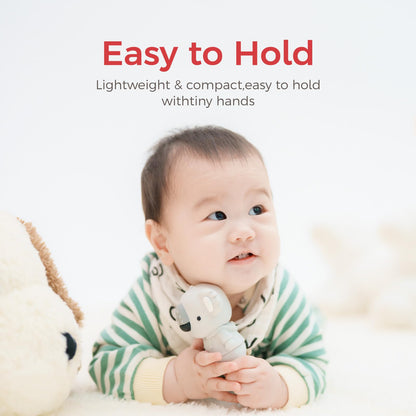 FAMILIDOO Koala Teething Toy for Babies, Soft Silicone Teether for Sore Gums, Easy to Hold, Infant Teething Relief, Perfect for Gift, Gray