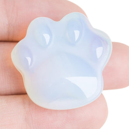 Cat Crystals and Healing Stones, Natural Stone for Anxiety Relief, Pocket-Sized Worry Stones for Stress Relief, Unique Gift for Crystal Cat Lovers Women Men Mother's Day Gifts (White)