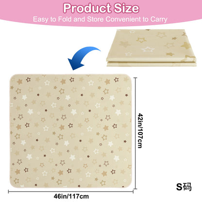 Basumee Splat Mat High Chair Mat Waterproof Baby Play Splat Mat for Under High Chair Food Catcher Highchair Mat for Floor Non Slip Bottom, Brown Stars, 46x42 Inches