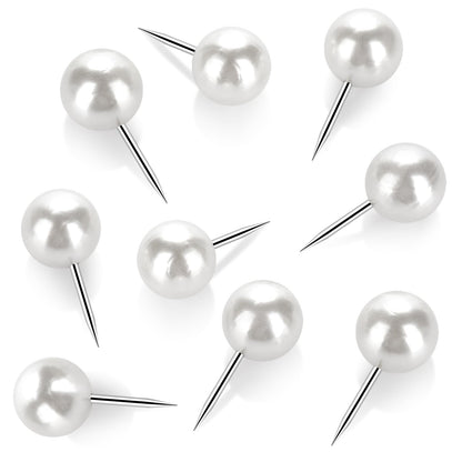 60 Pcs Push Pins, Thumb Tacks for Decorative Wall, Pearl White Thumbtacks for Bulletin Board Corkboard Map Calendar Photo Home Office