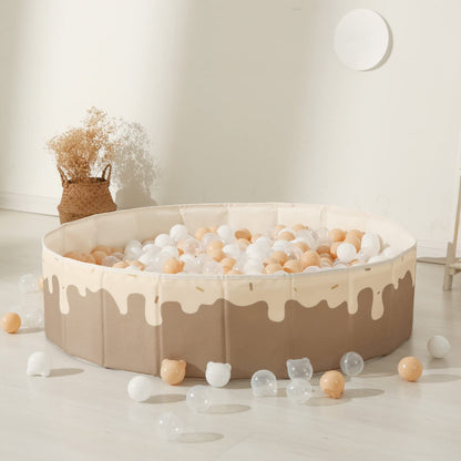 Baby Ball Pit for Toddlers1-3, Foldable Kids Ball Pits Play Tent, Crawl Playpen Ball Pool Playhouse with Storage Bag, for Boys Girls Dogs Cats Festival Play (Balls Not Included), Doughnuts
