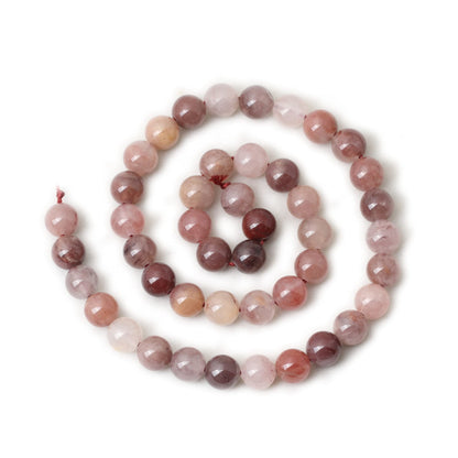 CHEAVIAN 45PCS 8mm Natural Pruple Berry Quartzite Crystal Round Loose Beads for Jewelry Making 1 Strand 15"