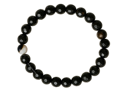 Amazing Gemstone Black Hakik Bracelet for Women - Chakra Mens Bracelet Protection Crystals and Healing Stones - Faceted Beaded Blessing Bracelet Spiritual Meditation Gift Christmas Stocking Stuffers