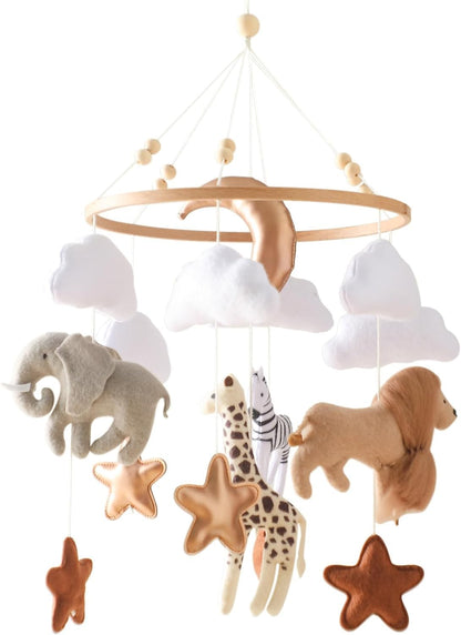 Ikubigu Baby Mobile for Crib, Baby Crib Mobile for Boys Girls, Baby Mobile for Bassinet, Boho Nursery Mobile, Nursery Decor Theme for Infant Bedroom Hanging, Gender Neutral Baby Gift