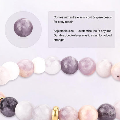 MesoAura Natural Garnet Bracelet – handmade Crystal Healing Jewelry for Women & Men – Root Chakra Balance, Vitality & Courage Energy Stone – Zodiac Capricorn Aquarius – Spiritual Gemstone Beaded Bracelet (Throat Chakra – Fluorite Aria bracelet)