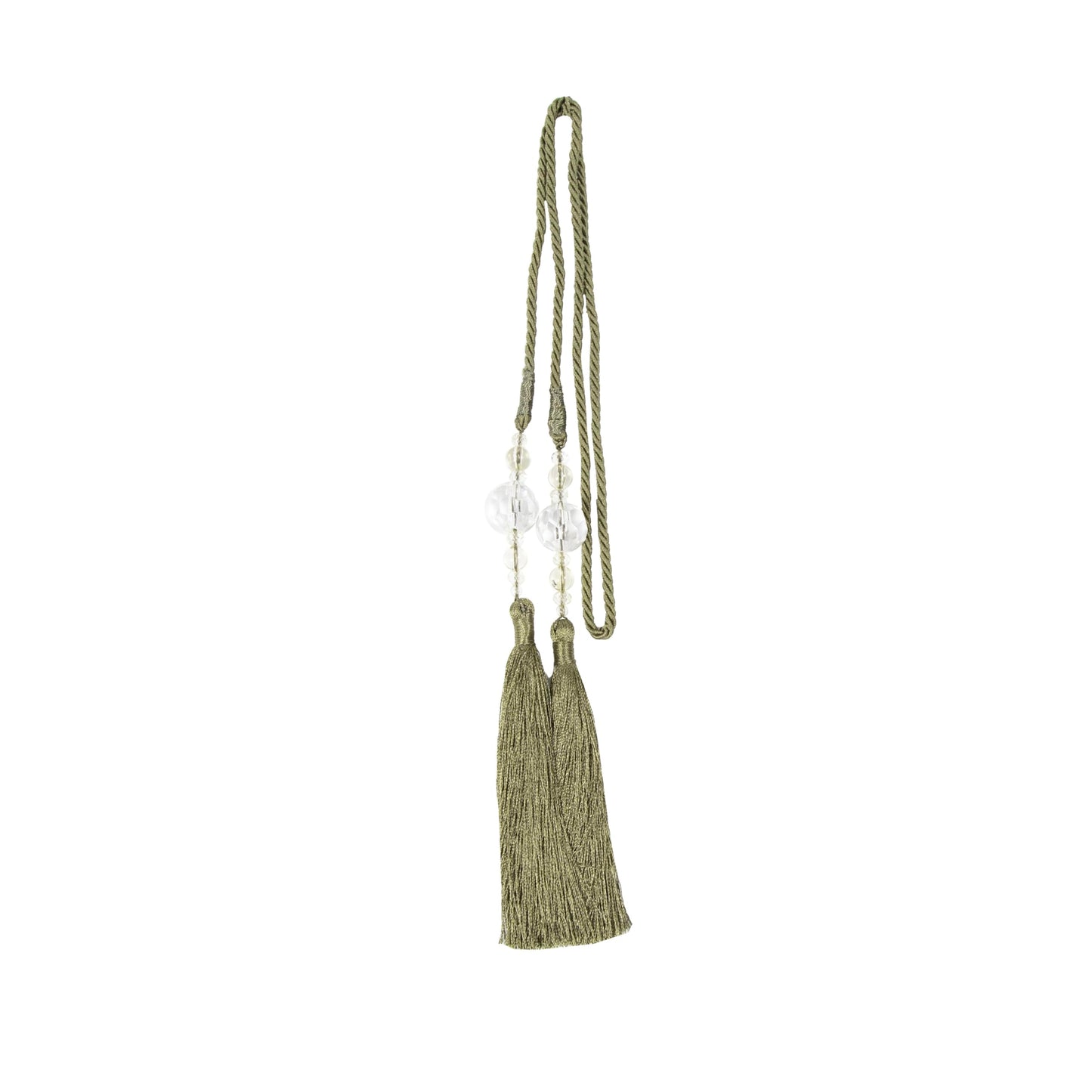Kenney KN99811 Small Decorative 22" Beaded Rope Tassel Tieback for Curtains and Drapes, 1-Pack, Sage
