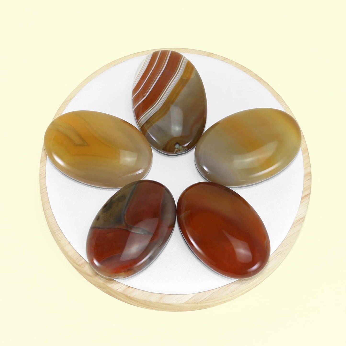 Nvzi Carnelian Crystal Palm Stone, Worry Stones, Crystals and Healing Stones, Polished Rocks, Natural Gemstones, Chakra Stones for Healing Crystals Daily Use