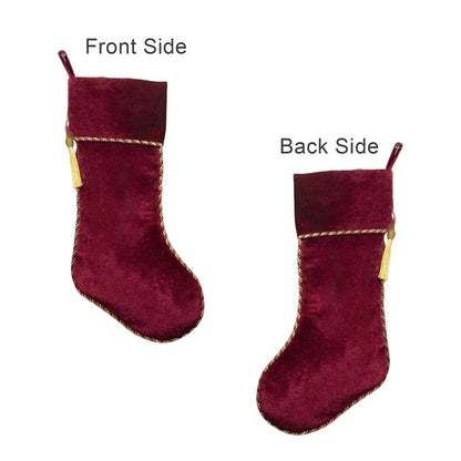 Ugiftcorner Red Christmas Stockings 4 Pack Velvet Christmas Stockings with Gold Tassel Decorations for Fireplace Holiday Party