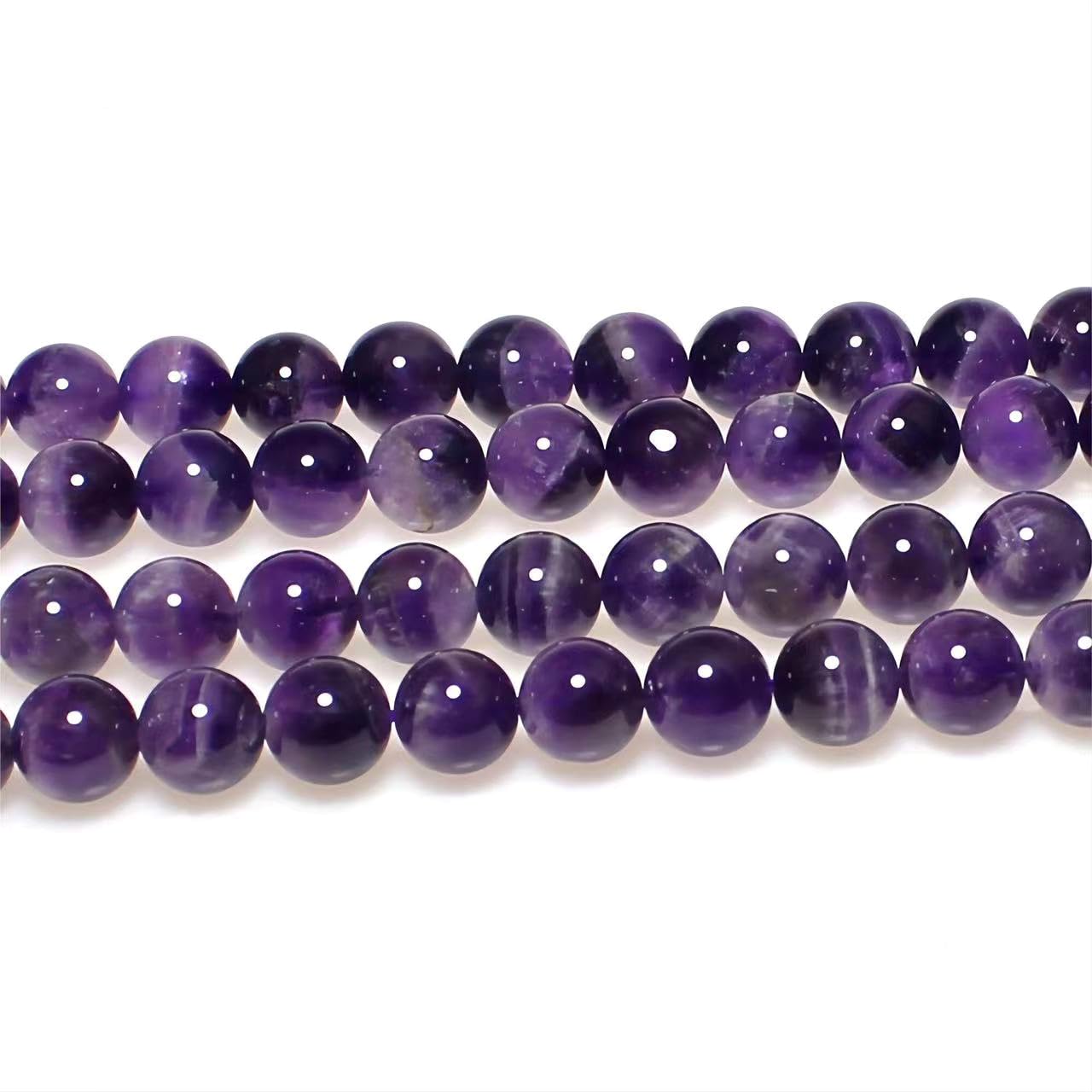 MJDCB Natural Dreamy Amethyst Beads Round Stone Beads DIY Loose Beads for Jewelry Making Beads 15" (10mm)