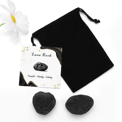 GolbalJew Lava Rock Natural Raw Crystals 2PCS Healing Crystal Stones 1.2-2.0” Reiki Healing Gemstones for Meditation Chakra Balance Home Decor