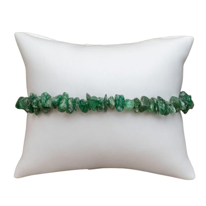 Green Aventurine Natural Gemstone Bracelets, Chakra Crystal Healing Chip Stretch Bracelets, Gemstone Polished Irregular Crystals, Crystal Irregular Chips Beads Stretch Bracelets (Green Aventurine)