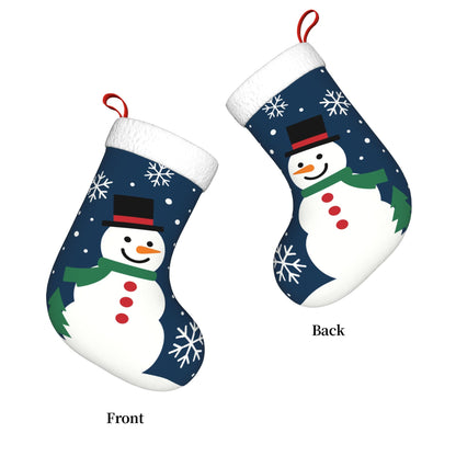 XJHBHJ Personalized Christmas Stockings Custom Name Christmas Winter Joy Snowman Snowflakes Stocking 18" Xmas Stockings for Family Christmas Ornaments