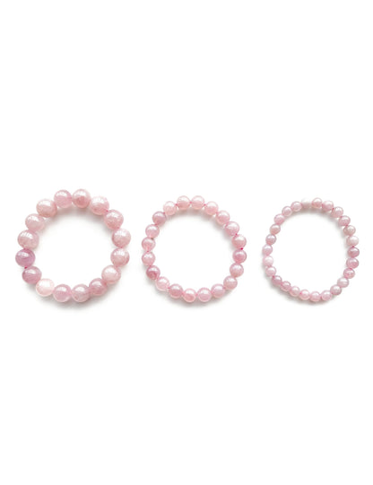 Silan's Lavender Pink Crystal Bracelet for Women, Natural Gemstone Stretch Elastic Adjustable Bracelet with Lucky Card, Gift for Her (7-8mm)