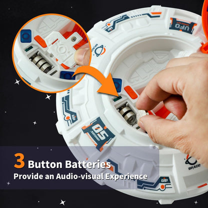 Wbzle UFO Toy Space Toy Playset with Alien and Astronaut, Spaceship Toys with Lights and Sound, Exploration Toy Set for Toddler Boys 3-5, Outer Space Birthday Gift