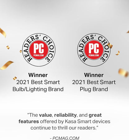 Kasa Smart Light Bulbs, Full Color Changing Dimmable Smart WiFi Bulbs Compatible with Alexa and Google Home, A19, 60 W 800 Lumens,2.4Ghz only, No Hub Required, 2-Pack (KL125P2), Multicolor