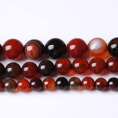 90PCS 4MM Red Persian Agate Natural Gemstone Round Stone Beads for Jewelry Making DIY Energy Stone Healing Power Bracelet 15"