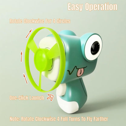 Bigpomelos Cat Fetch Toy Gun Launcher, Interactive Hunting Toy with 8 Soft Discs for Indoor Cats - Relieve Boredom, Non-Toxic Durable, One-Press Launch (Green)