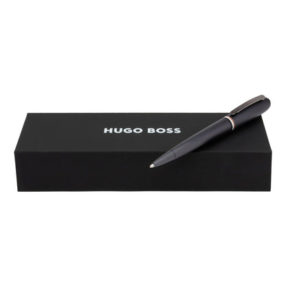 Hugo Boss Contour Iconic HSH3414D Ballpoint Pen Brass and Aluminium Black Length 13.6cm Blue Ink