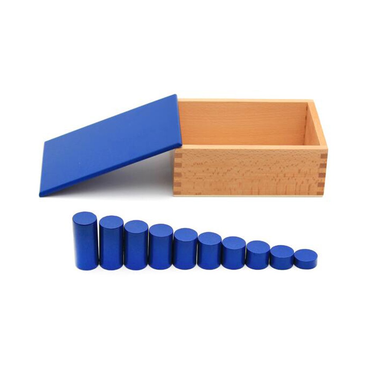 YHZAN Montessori Sensorial Material Knobless Cylinders Kids Wooden Toy (Set of 4) Early Development Tool for Toddlers Wooden Blocks