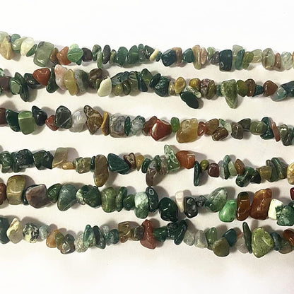 jodaying 5-8mm Natural Indian Agate Gemstone Chips Healing Gravel Bracelets Necklace Kit Irregular Tumble Stone Beads DIY Crafts Design Jewelry Making 32"