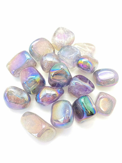 Pachamama Essentials Angel Aura Amethyst Tumbled - Healing Stone - Crystal Healing 15-25mm 1pc