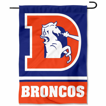 Denver Broncos Throwback Logo Double Sided Garden Flag