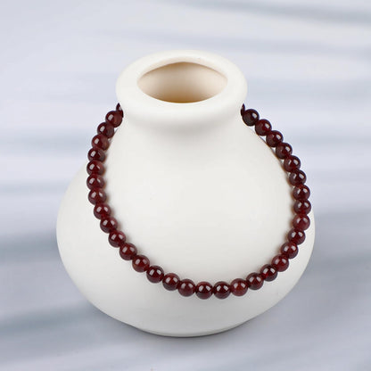 LPBeads Handmade Natural Gemstone Stretch Elastic 4mm Garnet Bracelet Healing Crystal Round Stone Beads Jewelry Gifts for Women Men
