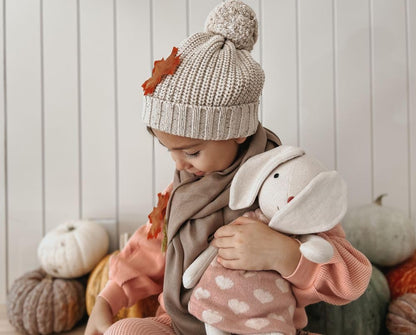 Apple Park Kids Knit pals 16.5" Soft Toy | Non-Toxic, Hypoallergenic, 100% Organic Cotton for 0m+ | Stuffed Animal (Luella)