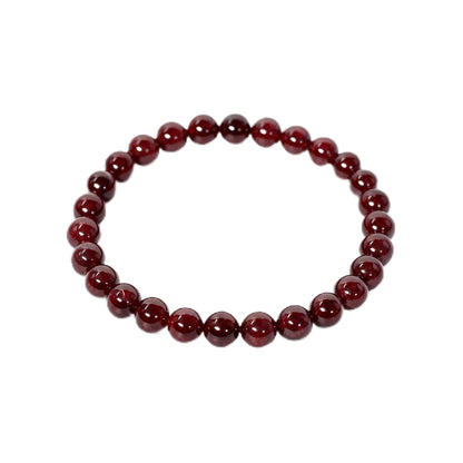 The Vida Handmade AAA+ Quality Crystal Stretch Elastic Bracelet - Nature Gemstone - Jewelry Gift - Holiday Gift - For Women & Men (Garnet)