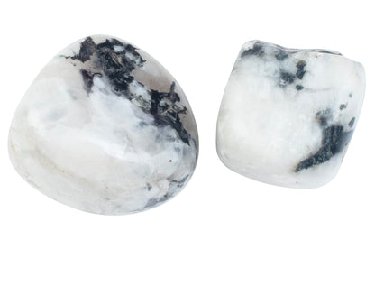 "300+ Carats, 2 Pcs Rainbow Moonstone Polished Stones and Crystals, Tumbled Stones 20-25mm Real Healing Stones for Beginners Used as Crystal Meditation Reiki Thumb Stones Gift for Rock Collection"