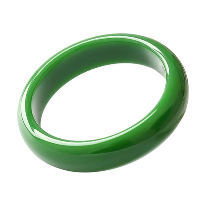 sunglnl Jade Bracelet For Women, Green Stone Bangle Natural Gradient Chinese Style Bracelets With Box Wealth Fortune Healing Protection Good Luck Jewelry Gift (Emerald Green, 64mm/2.51in)