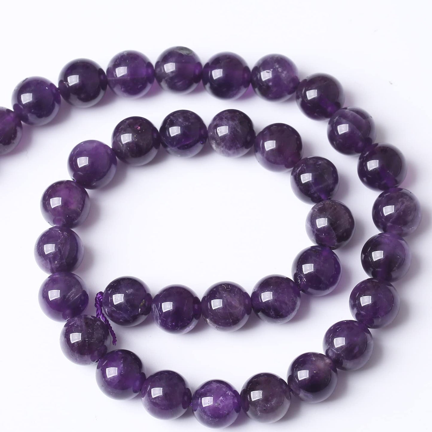 36PCS 10MM Beads Natural Amethyst StoneStone Beads Energy Healing Beads for DIY Jewelry Bracelet Necklace Making for Jewelry Making15Inch