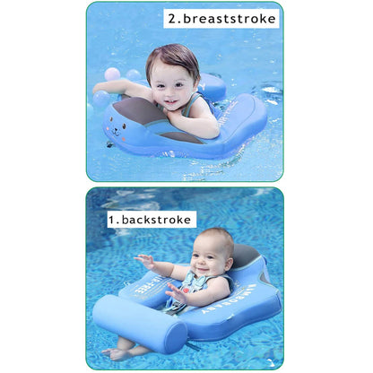 Mambobaby Float with Canopy Size Improved Non Inflatable Infant Baby Pool Float Smart Mambo Float Swim Trainer Baby Swim Float Mambo Baby Float Solid Air Free Water Waist Swimming Ring