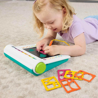 Fisher-Price Preschool Toy Learn & Doodle Desk Mess-Free Writing & Drawing Tablet with LCD Screen for Travel Creative Play Kids Ages 3+ Years