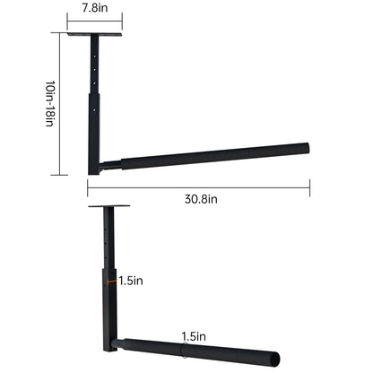 TRUSOON Adjustable Ladder Ceiling Rack, Kayak Overhead Garage Storage Rack, Garage Ceiling Storage for Kayak, Ladder, Surfboard, Snowboar Overhead Hanger, Holds 150 lbs, Black