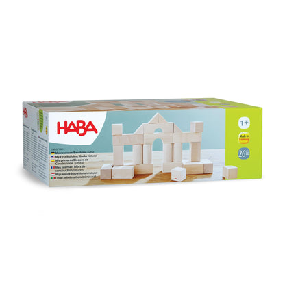 HABA Wooden Building Blocks 26 Piece Set: Open-Ended Stacking Toys, Toddler Blocks, and Wooden Toys Made in Germany for Creative Play and Learning