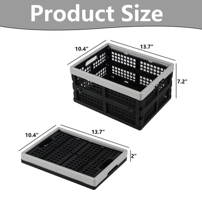 Innouse Pack of 3 Small Collapsible Storage Crates, 16 L Black Plastic Milk Crates