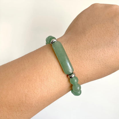 HAIXIAN Unisex Dongling Jade Natural Gemstone Bracelet, Elastic Adjustable Quartz Crystal Gemstone Bracelet Jewelry for Men Women (A1_Dongling Jade)
