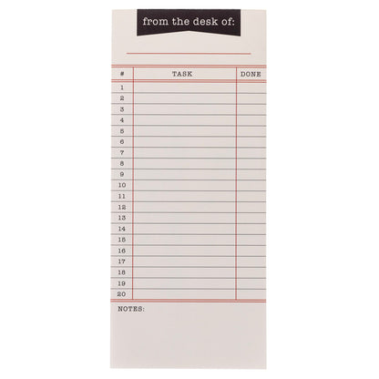Graphique Library Card Magnetic Notepad | 100 Tear-Away Sheets | Grocery, Shopping, To-Do List | Magnetic Writing Pad for Fridge, Kitchen, Office | Lined Paper | Great Gift | 4” x 9.25”