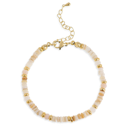 Frigotine Gold Gemstone Agate Beaded Bracelets for Women, Trendy Boho Handmade Crystal Natural Stone Seed Beads Chakra Bracelet Summer Beach Bohemian Jewelry Gift